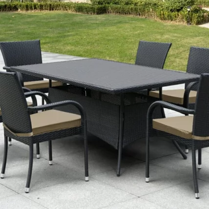 Плетеный стол АФМ-170С Блаcк / AFM-170S Black_0