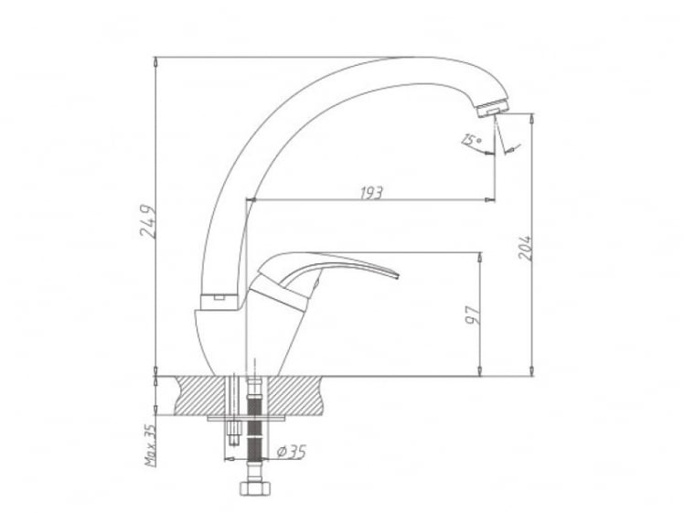 Кухонный смеситель глянцевый МГ003/К1 / MG003/Q1_1