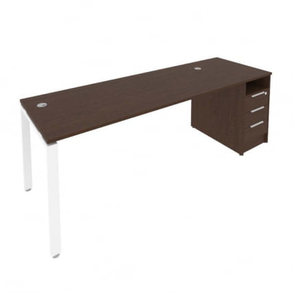 Рабочая станция с опорной тумбой Метал Сйстем Б.РС-СТП -1.5 Венге/Белый / Metal System_0
