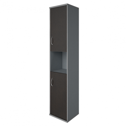 Шкаф высокий узкий правый Рива А.СУ-1.5 Пр Венге/Металлик / Riva_0