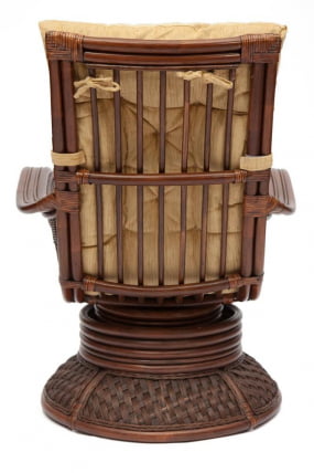 Кресло-качалка АНДРЕА Релакс Медиум /с подушкой/ Пекан Вашед (античн. орех), Ткань рубчик, цвет кремовый / ANDREA Relax Medium Pecan Washed_4