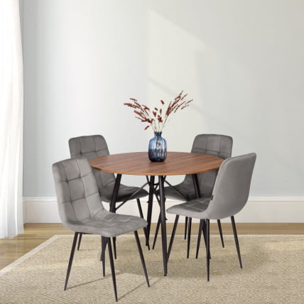 Стул CХИЛЛЙ (мод. ДЖСC-220) Велюр/металл , 44,5х52,5х88 см, Дэрк грей (темно-серый) ХЛР24 / черный / CHILLY (mod. JSC-220) Dark grey HLR24_2