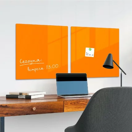 Доска магнитно-маркерная стеклянная БРАУБЕРГ 45х45 см Оранжевая / BRAUBERG_4