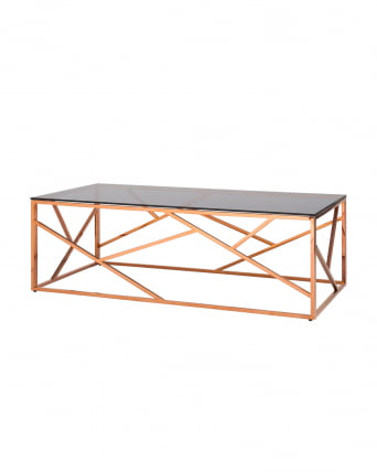 Журнальный стол АРТ ДЕКО 120кс60 Розовое золото стекло смоке / 120x60 smoke_0