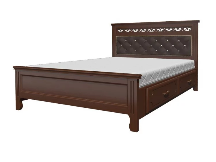 Кровать Грация 200х160 с выкатными ящиками Орех_0