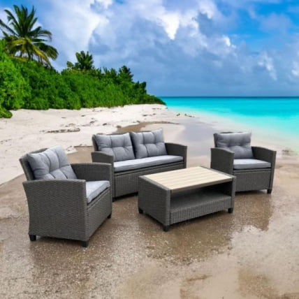 Плетеный комплект мебели с диваном АФМ-804Г Дэрк Грей / AFM-804G Dark Grey_4