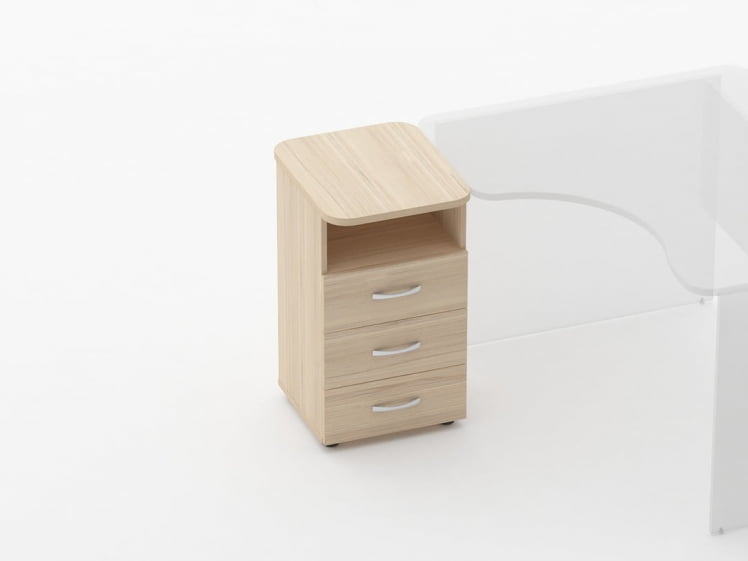 Тумба приставная на 3 ящика с нишей Глассй 3.10.13 Туя / Glassy_0