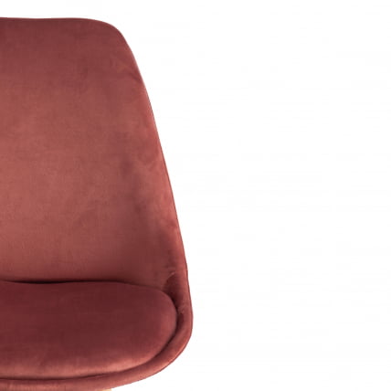 Стул ТУЛИП СОФТ (мод. 74) / 1 шт. в упаковке вельвет/дерево , 54 х 47 х 83 см , коралловый (ХЛР 44)/натуральный / TULIP SOFT (mod. (HLR_5