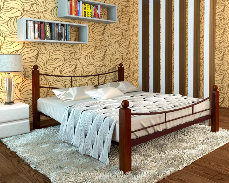 Кровать София Лукс плус 1200х1900 Коричневая / Lux plus_1