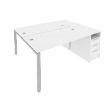 Рабочая станция с опорной тумбой Метал Сйстем Б.РС-СТП-2.3 Белый/Серый / Metal System_0