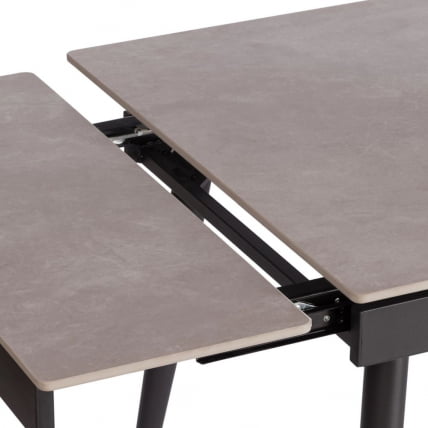 Стол обеденный Лорд Грей/Лорд Грей столешница керамика (матовая) /опоры металл, светло-серый/черный, (120+30+30)кс80кс75 см / Lord Grey/Лорд (120+30+30)x80x75_5