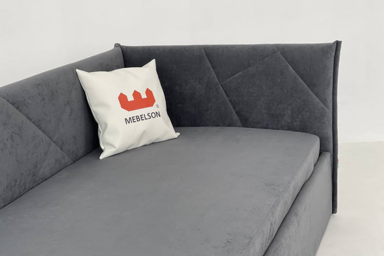 Кровать 0.9 Бест (Тахта) КМ.Т-15 графит (велюр) / КМ.T-15_7