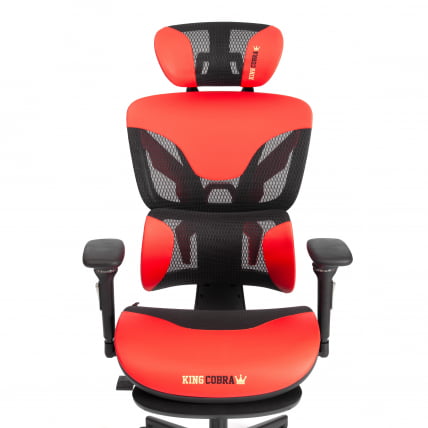 Кресло КингКобра иск. кожа / сетка, черный / красный / KingCobra_6
