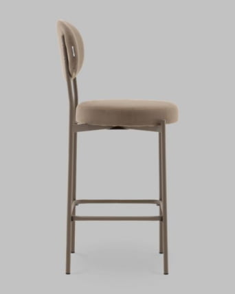 Стул Полубарный Бриф ДД ПБ велюр капучино каркас капучино муар / DD_2