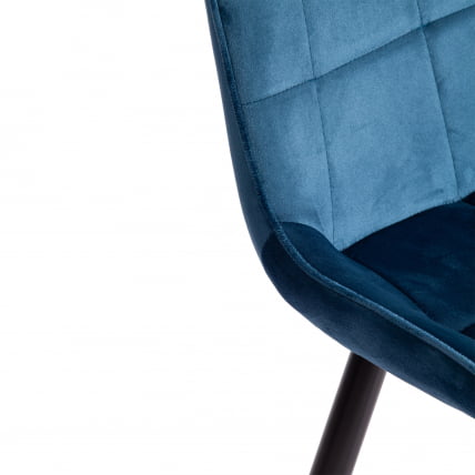 Стул АБРУЗЗО ( мод. 8060 ) металл/вельвет, 52 х 63 х 85 см, синий (ХЛР 63)/черный / ABRUZZO mod. (HLR_6