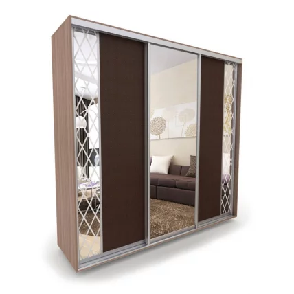 Шкаф-купе 3-х дверный Акцент-Вера КР 1500х600  Ясень шимо тёмный_0