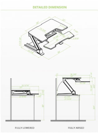 Регулируемая подставка на стол для монитора и ноутбука ЕРК-CВ-ПРО36Б Черная / ERK-CV-PRO36B_10