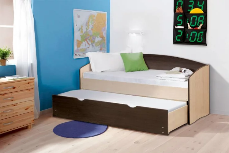 Кровать детская выдвижная Бук светлый_0