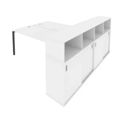 Рабочая станция с опорным шкафом-купе Метал Сйстем Б.РС-СШК-4.5 Белый/Антрацит / Metal System_0