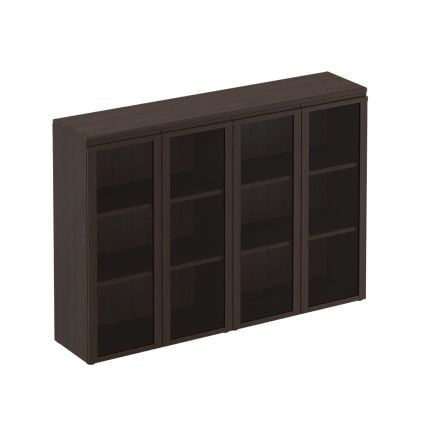 Шкаф для документов средний со стеклянными дверями МАРК МК 323 Дуб валенсия / MARK_0