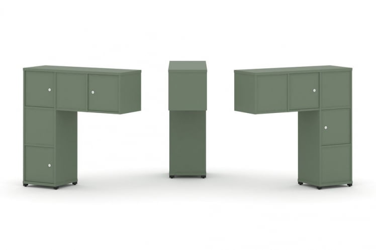 Надставка на стол низкая двухсторонняя + задняя стенка (5 шт.) + распашной фасад (5 шт.) CОНCЕПТ CН.ДНН-007 Кобо Черный металл / CONCEPT CN.DNN-007_0