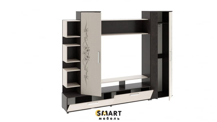 Стенка Дакота  Венге Цаво/Дуб молочный с рисунком_2