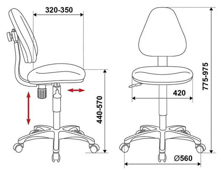 Кресло детское Бюрократ КД-4/56-65 / KD-4/56-65_6