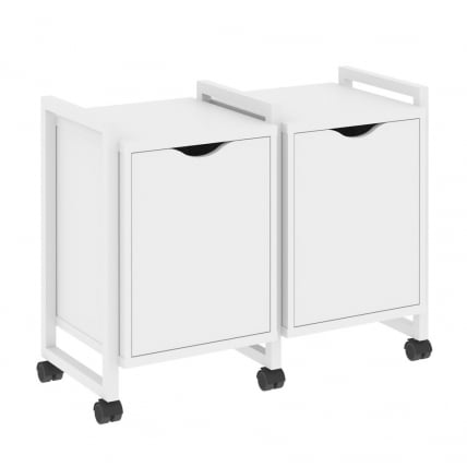 Тумба на колесных опорах наборная. Вариант №2 ЛОФТ ВР.Л-ТН-2.К Металл белый Белый Бриллиант / LOFT VR.L-TN-2.K_0