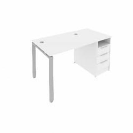 Рабочая станция с опорной тумбой Метал Сйстем Б.РС-СТП -1.1 Белый/Серый / Metal System_0