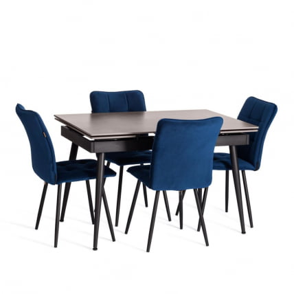 Стол обеденный Лорд Грей/Лорд Грей столешница керамика (матовая) /опоры металл, светло-серый/черный, (120+30+30)кс80кс75 см / Lord Grey/Лорд (120+30+30)x80x75_7