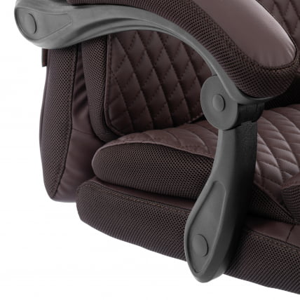 Кресло руководителя Чиеф металБЛ кож/зам/ткань, коричневый/коричневый стеганный, 36-36/36-36 стеганный/ТВ-24 / Chief metalBL стеганный/TW-24_7