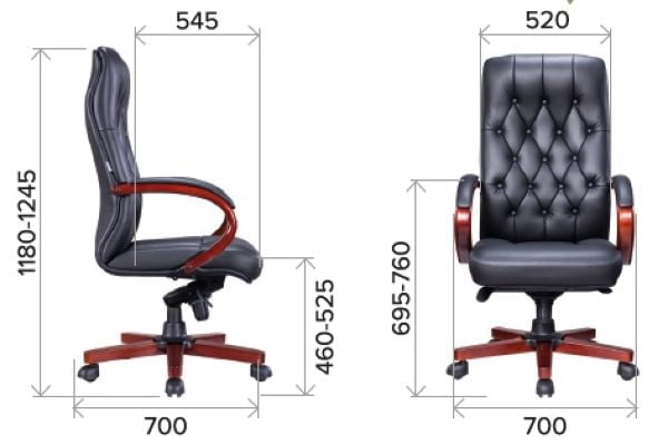 Кресло для руководителя Еверпроф Монако Воод Кожа Черный / Everprof Monaco Wood_3