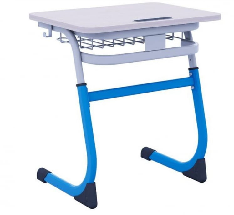 Парта одноместная регулируемая по высоте СМАРТЙ 600х500 с углом наклона столешницы (рост 5-7) Желтый/Серый / SMARTY_0