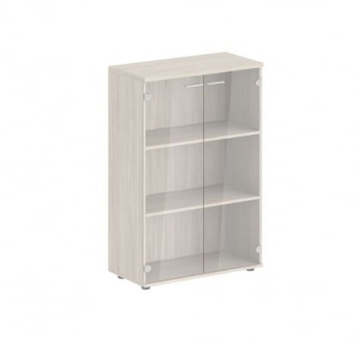 Шкаф средний двухдверный со стеклом Сигма СГ.813.ОЛ.ГЛ Дуб светлый / Sigma SG.813.OL.GL_0