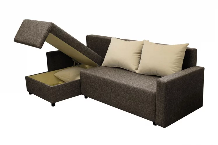 Угловой диван Шеррй (3 категория) с механизмом подъема оттоманки Балтик Кофе Латте / Sherry_1