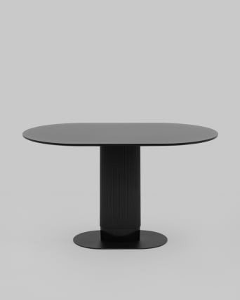 Стол овальный обеденный Мйстерй 130*80 черный / Mystery_2