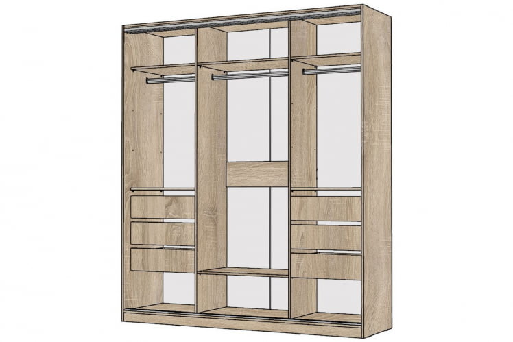 Шкаф-купе 3-х дверный Виктория 2000х584х2300, Дуб сонома светлый 20ДЗЗЗДЗЗЗДЗЗЗ-ЯЯШШ-Дсс 310-3176_1