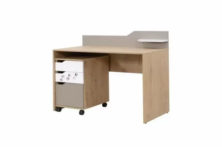 Стол письменный Хаски 11 Дуб Ирландский Мокко Белый_1