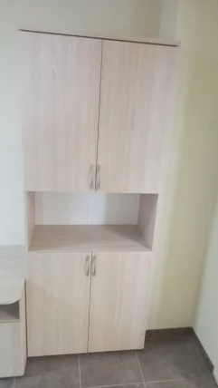 Шкаф высокий закрытый с нишей Глассй 6.19.111 Туя / Glassy_5