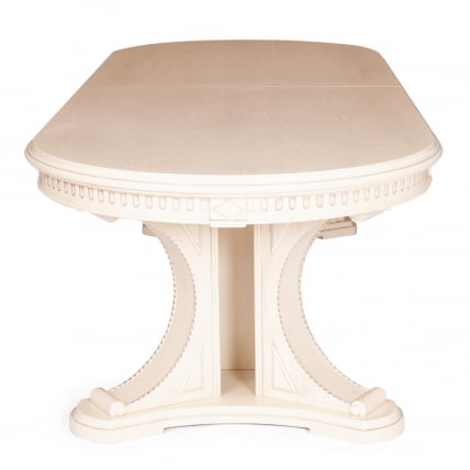 Стол ВЕРСАЛ овальный бук, мдф, 300 (350/400) х 110 х 78 см, бежевый патина / VERSAL_1