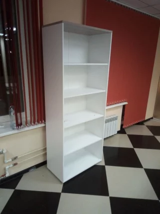 Шкаф 4 широкий открытый Дека 10.19.101 Дуб Сантана светлый/Белый / Deka_1