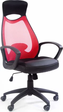 Кресло для руководителя CХАИРМАН 840 блаcк Акрил красный/черный / CHAIRMAN black_0