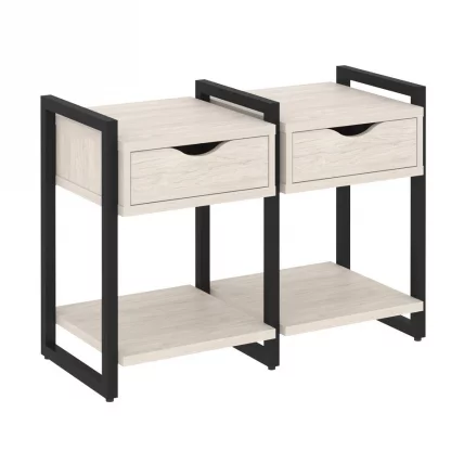 Тумба на регулируемых опорах наборная. Вариант №1 ЛОФТ ВР.Л-ТН-1.О Металл черный Денвер светлый / LOFT VR.L-TN-1.O_0