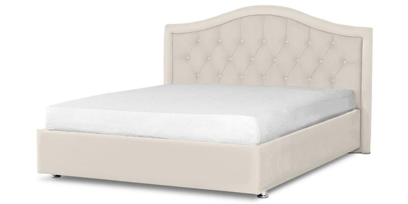 Мягкая интерьерная кровать &куот;Калининград&куот; с подъемным механизмом Материал фасада: Экокожа; Спальное место: 1400х2000 мм; Цвет фасада: Белый; Цвет корпуса: Белый / "Калининград"_0