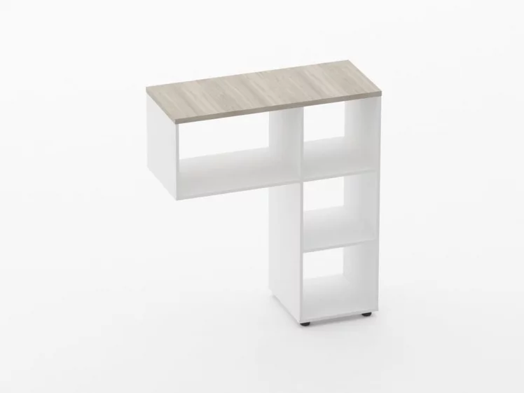 Стеллаж к столу Дека 9.06.10 Дуб Сантана светлый/Белый / Deka_0