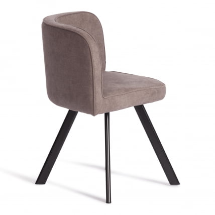 Комплект (стол, 4 стула) КУАДРОН (мод. ПТ14) Стол: МДФ/металл, стул: металл/шенилл, 100х100х73 см, 69х56х71 см, Моча (мокко) ЛЙ1701-27/черный / QUADRON (mod. PT14) Mocha LY1701-27/черный_2