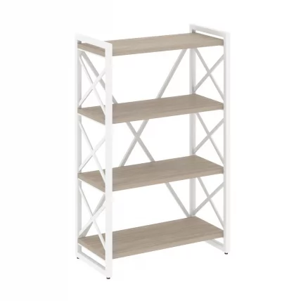 Стеллаж на регулируемых опорах - 4 полки ЛОФТ ВР.Л-МСТ.О-4.8 Металл белый Дуб Аттик / LOFT VR.L-MST.O-4.8_0