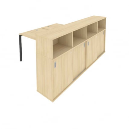 Рабочая станция с опорным шкафом-купе Метал Сйстем Б.РС-СШК-4.2 Акация/Антрацит / Metal System_0