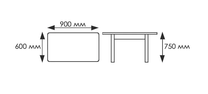 Стол обеденный Прямоугольный 900 600 фп Подсолнух ЛДСП серый_1