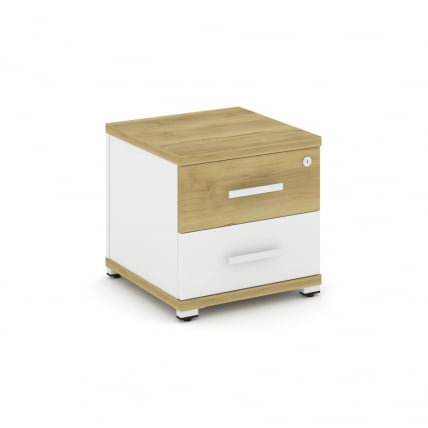 Тумба приставная с 2-мя ящиками CОНCЕПТ CН.ТУП-001 Б/В Дуб Винченцо Белый бриллиант Белый / CONCEPT CN.TUP-001 B/W_0